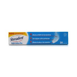 Steradent Triple Acción Plus Limpieza Prótesis Dental, 30 Tabletas