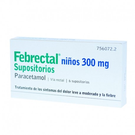Febrectal 300 mg 6 Supositorios Niños
