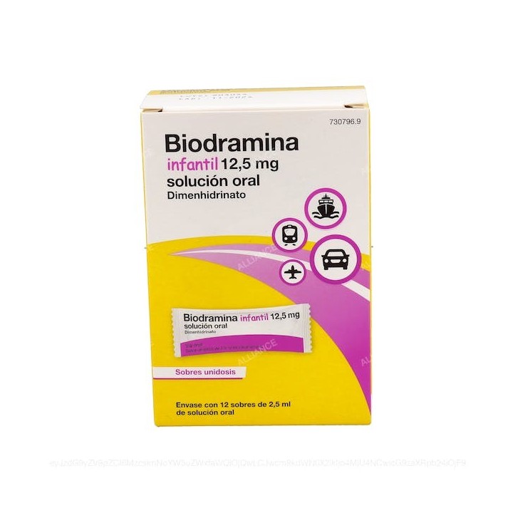 Biodramina Infantil 12,5 mg 12 Sobres Monodosis Solución Oral 2,5 CN: 730796.9