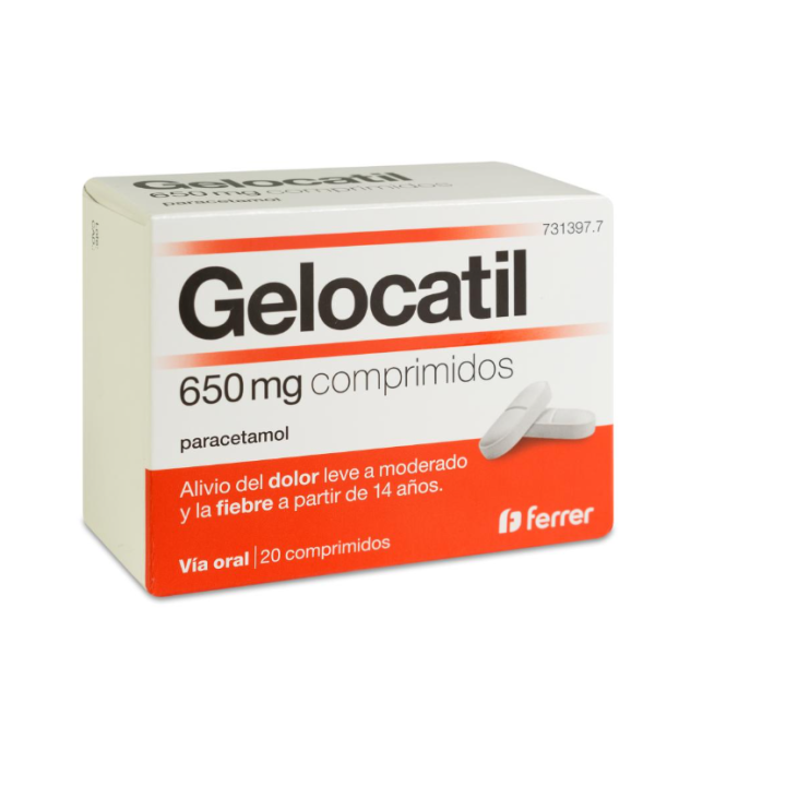 Gelocatil 650 mg 20 Comprimidos