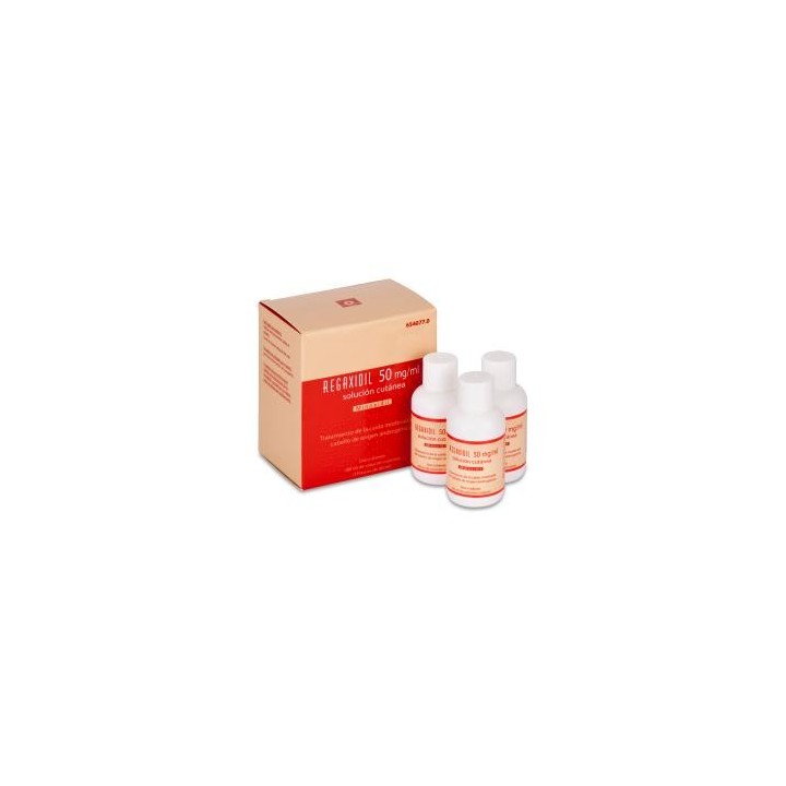 Regaxidil 50 mg/mL Solución Cutánea 3 Frascos 60 mL. CN: 654077.0