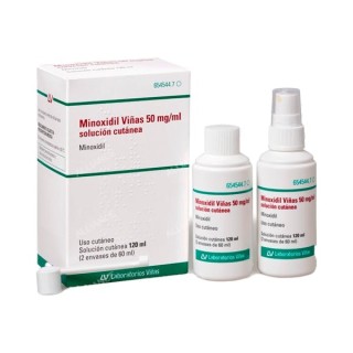 Minoxidil Viñas 50 mg/mL Solución Cutánea 2 Frascos 60 mL. CN: 654544.7