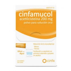 Cinfamucol Acetilcisteina 200 mg Polvo 20 sobres  solucion oral