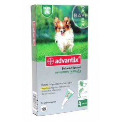 Advantix Solucion Spot-on para perros hasta 4 Kg 4 pipetas