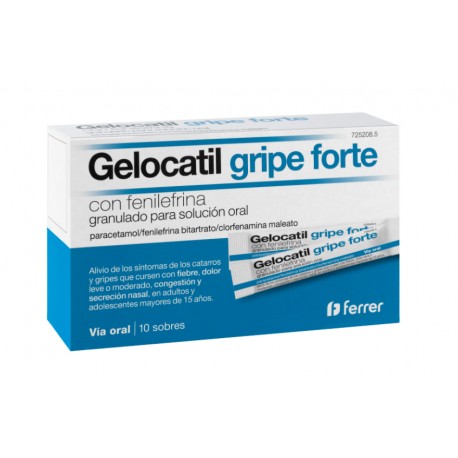Gelocatil Gripe Forte Con Fenilefrina 10 Sobres Granulados Para Solución Oral