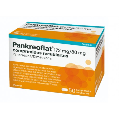 Pankreoflat 172 mg/80 mg Comprimidos Recubiertos